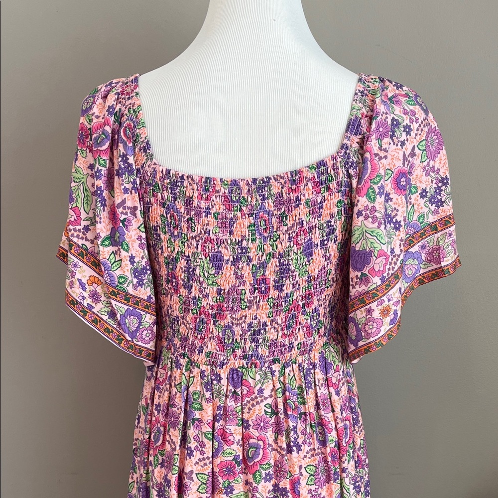 In loom Floral Pink Maxi Dress Medium Bump Friendly - Picture 6 of 10